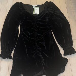 H&M Black Velvet Mini Dress Women’s